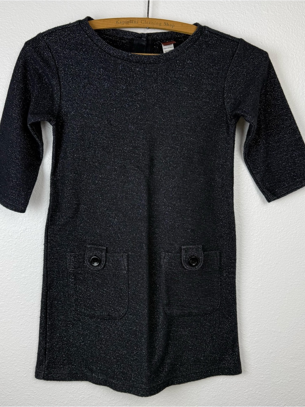 Tea Girls Black Sparkle Shift Dress 7